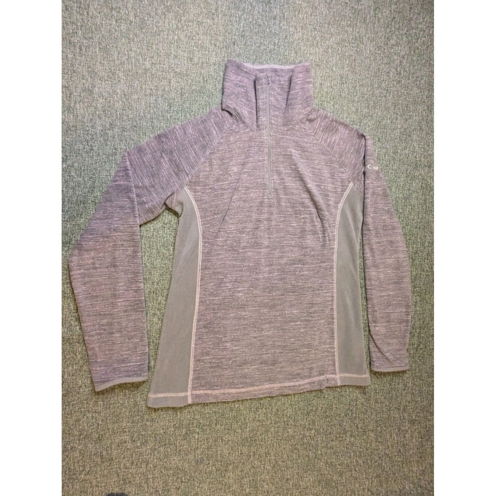Columbia Women's Purple/Gray Athletic Long Sleeve 1/4 Zip Fleece Jacket Size M